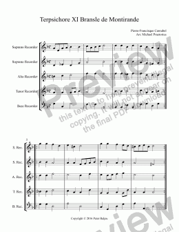 page one of Terpsichore XI Bransle de Montirande