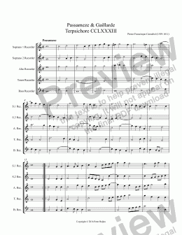 page one of Terpsichore CCLXXXIII Passameze & Gaillarde 