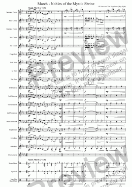 page one of BRASS BAND - March - Nobles of the Mystic Shrine