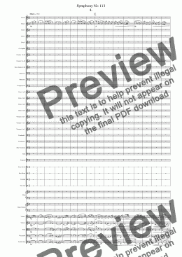 page one of Symphony No 113 4th movt