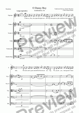 page one of "O Danny Boy" (Londonderry Air) for Voices and Strings