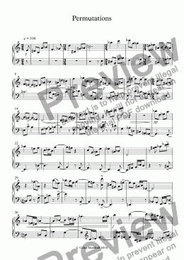 page one of Permutations (Piano solo)