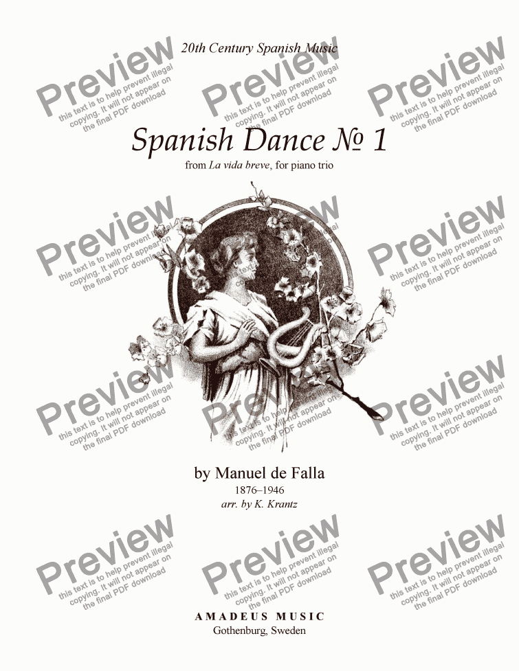 page one of Spanish Dance No. 1 from "La vida breve" for piano trio