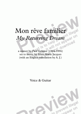 page one of Mon rêve familier (A. Jacques / Verlaine) - bilingual