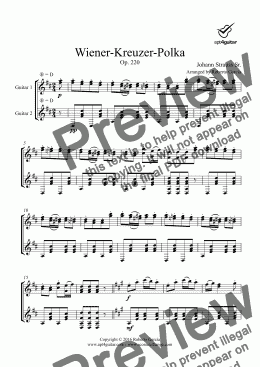 page one of Wiener-Kreuzer-Polka for guitar duet