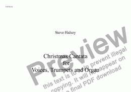 page one of Christmas Cantata for Voices Three Trumpets and Organ  1. Congregation and Hymn