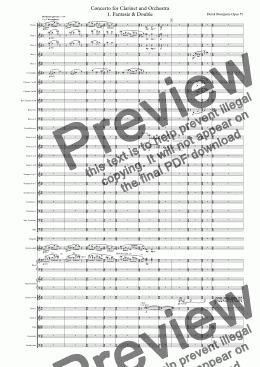 page one of Concerto for Clarinet and Orchestra 1. Fantasie & Double