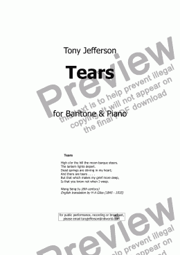 page one of Tears
