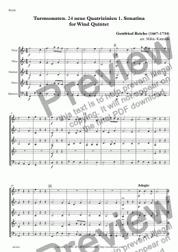 page one of Turmsonaten. 24 neue Quatrizinien 1. Sonatina for Wind Quintet
