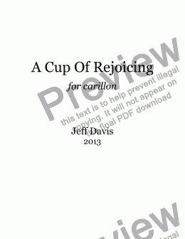 page one of A Cup of Rejoicing (carillon)