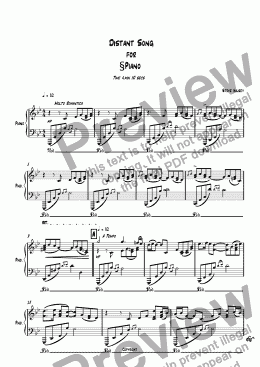 page one of Distant Song  for  §Piano