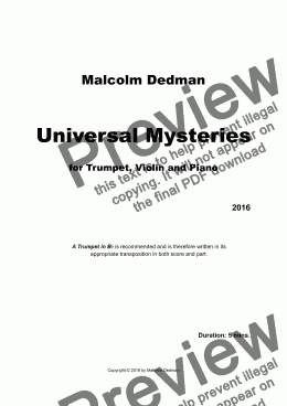 page one of Universal Mysteries