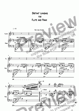 page one of Distant Longing  for  Flute and Piano