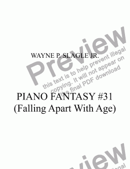 page one of PIANO FANTASY #31  (Falling Apart With Age)