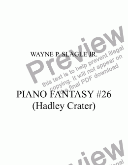 page one of PIANO FANTASY #26 (Hadley Crater)