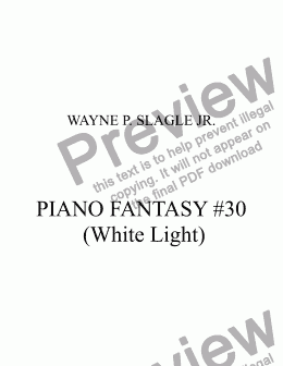 page one of PIANO FANTASY #30  (White Light)