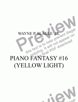 page one of PIANO FANTASY #16 (YELLOW LIGHT)