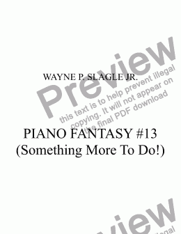page one of PIANO FANTASY #13 (Something More To Do!)