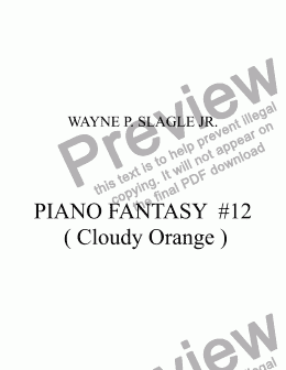 page one of PIANO FANTASY #12 ( Cloudy Orange )