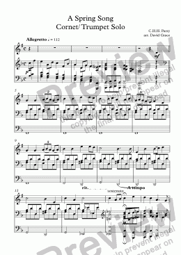 page one of A Spring Song Cornet/ Trumpet Solo