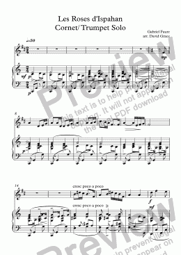 page one of Les Roses d’Ispahan Cornet/ Trumpet Solo