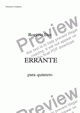 page one of Errante (Wandering)