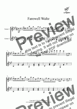 page one of Farewell Waltz for guitar duet
