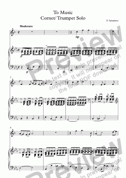 page one of To Music Cornet/ Trumpet Solo