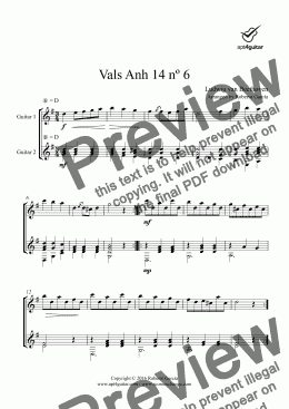 page one of Vals Anh 14 nº 6 for guitar duet