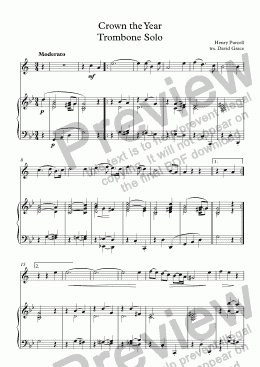 page one of Crown the Year Trombone Solo