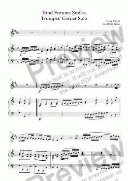 page one of Kind Fortune Smiles [Purcell] Trumpet/ Cornet Solo