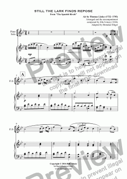 page one of STILL THE LARK FINDS REPOSE From "The Spanish Rivals"- Flute and Piano