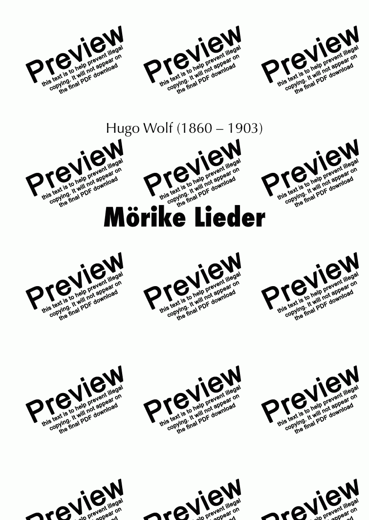 page one of Wolf · Mörike Lieder