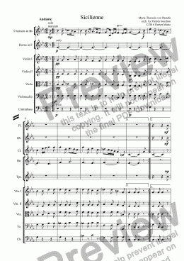 page one of Sicilienne for Orchestra