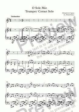 page one of O Sole Mio Trumpet/ Cornet Solo