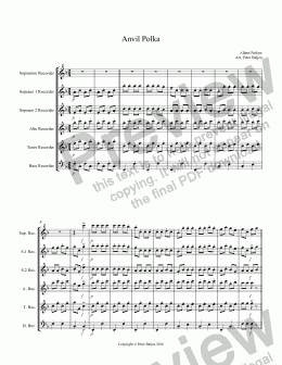 page one of Anvil Polka (for recorders)