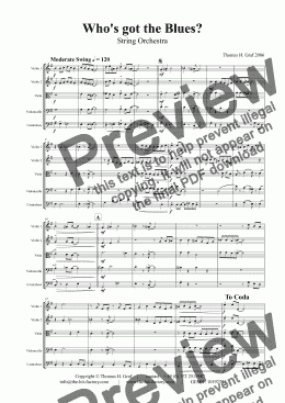 page one of Who has got the blues? - You & you & you :-) - String Orchestra 