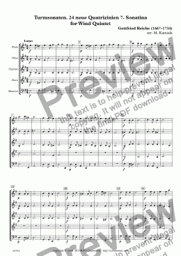 page one of Turmsonaten. 24 neue Quatrizinien 7. Sonatina  for Wind Quintet