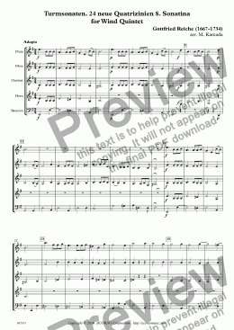 page one of Turmsonaten. 24 neue Quatrizinien 8. Sonatina  for Wind Quintet