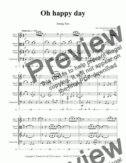 page one of Oh happy day - Christmas Song - Gospel - String Trio 