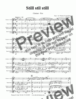 page one of Still Still Still - Christmas song - Clarinet Trio 