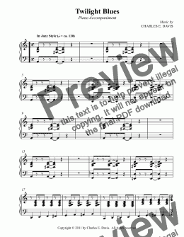 page one of Twilight Blues - Two Alto Saxes and Piano