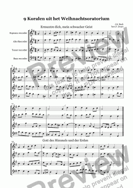 page one of 9 Koralen uit Weihnachtsoratorium (Bach)