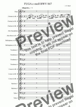 page one of FUGA c-moll BWV 847