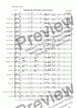 page one of Marche 200 ieme Concert Band