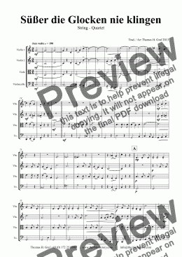 page one of Süßer die Glocken nie klingen - German Christmas Song - String Quartet 