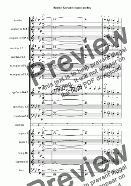 page one of Rimsky-Korsakov themes medley