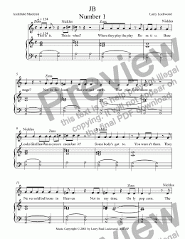 page one of JB opera piano vocal score #1-22