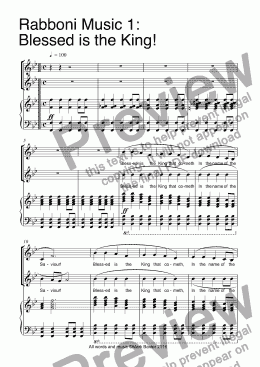 page one of Rabboni Music 1: Blessed is the King!