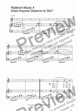 page one of Rabboni Music 4 Does Anyone Deserve to Die?